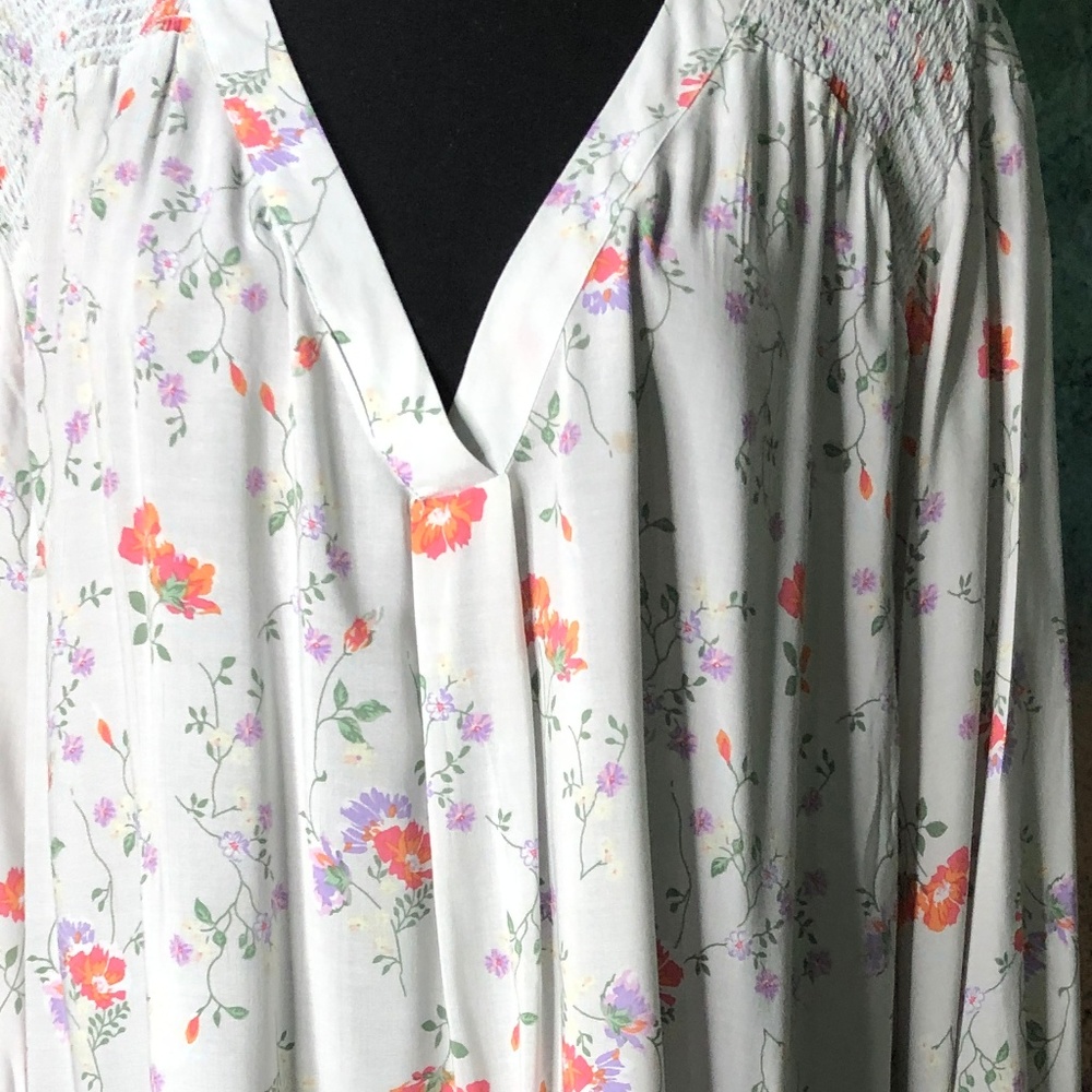 📌 Floral Spring / Summer Plus Size Pull On 3/4 Sleeves Blouse - Picture 4 of 13